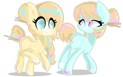 Size: 3200x2000 | Tagged: safe, artist:oniiponii, oc, oc only, earth pony, pony, duo, earth pony oc, eyelashes, female, high res, mare, simple background, transparent background