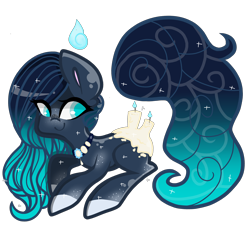 Size: 2500x2500 | Tagged: safe, artist:oniiponii, oc, oc only, earth pony, pony, earth pony oc, ethereal mane, high res, lying down, necktie, prone, simple background, solo, starry mane, transparent background