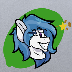 Size: 3578x3578 | Tagged: safe, artist:drheartdoodles, oc, oc:delta dart, hippogriff, bust, digital art, high res, male, one eye closed, portrait, smiling, smug, stallion, wink