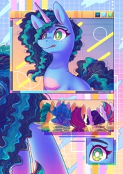 Size: 2480x3508 | Tagged: safe, artist:wavecipher, hitch trailblazer, izzy moonbow, misty brightdawn, pipp petals, sunny starscout, zipp storm, alicorn, earth pony, pegasus, pony, unicorn, g5, aesthetics, female, freckles, high res, male, mane five, mare, race swap, stallion, sunnycorn, teary eyes, webcore