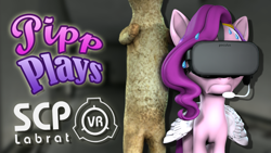 Size: 1920x1080 | Tagged: safe, artist:pika-robo, pipp petals, pegasus, pony, series:pipp plays, g4, g5, 3d, crunch, fake thumbnail, female, frown, g5 to g4, gamer pipp, gaming headset, generation leap, headset, let's play, mare, moments before disaster, nervous, nervous sweat, oculus rift, pun, scp, scp containment breach, scp foundation, scp labrat, scp-173, source filmmaker, sweat, sweatdrop, sweating profusely, this will end in death, this will end in tears, this will end in tears and/or death, vr headset, youtube thumbnail