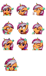 Size: 2549x4171 | Tagged: safe, artist:pridark, oc, oc only, oc:lyra heartscoota, pony, unicorn, angry, eating, expressions, floppy ears, happy, sad, simple background, solo, transparent background, yawn