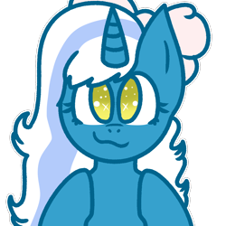 Size: 1000x1000 | Tagged: safe, artist:t1g3rsp1r1t, oc, oc only, oc:fleurbelle, pony, adorabelle, bow, cute, hair bow, looking at you, ocbetes, simple background, smiling, solo, transparent background, wingding eyes, yellow eyes