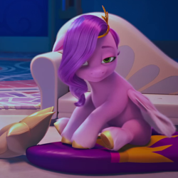 Size: 680x680 | Tagged: safe, screencap, pipp petals, pegasus, pony, g5, my little pony: make your mark, my little pony: make your mark chapter 2, the traditional unicorn sleep-over, spoiler:my little pony: make your mark chapter 2, spoiler:mymc02e06, cropped, female, mare, solo