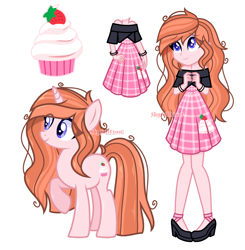 Size: 2260x2310 | Tagged: safe, artist:skyfallfrost, oc, oc:strawberry delight, human, unicorn, equestria girls, g4, clothes, female, high res, mare, simple background, solo, transparent background