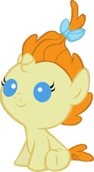 Size: 985x1800 | Tagged: safe, artist:clonehunter, pumpkin cake, pony, unicorn, g4, baby, baby pony, bow, female, hair bow, open mouth, open smile, simple background, sitting, smiling, solo, transparent background, vector