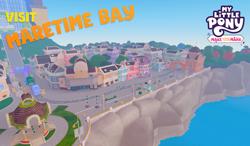 Size: 1024x600 | Tagged: safe, g5, my little pony: make your mark, official, maretime bay, my little pony logo, my little pony: visit maretime bay, roblox