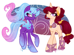 Size: 1600x1200 | Tagged: safe, artist:piichu-pi, oc, oc only, oc:nephele, oc:sugar plum, pony, unicorn, female, mare, simple background, transparent background