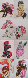 Size: 1767x4900 | Tagged: safe, artist:monnarcha, oc, oc only, alicorn, earth pony, pony, alicorn oc, earth pony oc, horn, traditional art, wings