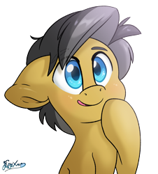 Size: 2800x3100 | Tagged: safe, artist:fluffyxai, oc, oc only, oc:moon sparks, curious, high res, male, simple background, smiling, solo, stallion, transparent background