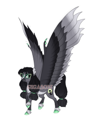 Size: 3634x4600 | Tagged: safe, artist:gigason, oc, oc:scaredy cat, pegasus, pony, absurd resolution, colored wings, female, mare, multicolored wings, obtrusive watermark, simple background, solo, transparent background, watermark, wings