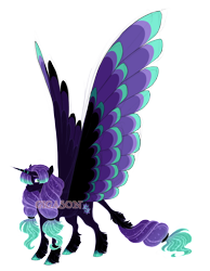 Size: 4200x5400 | Tagged: safe, artist:gigason, oc, oc:wintry coppe, alicorn, pony, absurd resolution, colored wings, female, mare, multicolored wings, obtrusive watermark, simple background, solo, transparent background, watermark, wings