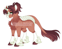 Size: 2900x2300 | Tagged: safe, artist:gigason, oc, oc:chestnut, kirin, pony, high res, male, obtrusive watermark, simple background, solo, transparent background, watermark