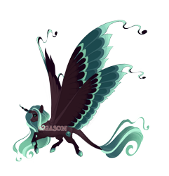 Size: 5500x5700 | Tagged: safe, artist:gigason, oc, oc:cloud iridescence, alicorn, pony, absurd resolution, black sclera, colored wings, female, mare, multicolored wings, obtrusive watermark, simple background, solo, transparent background, watermark, wings