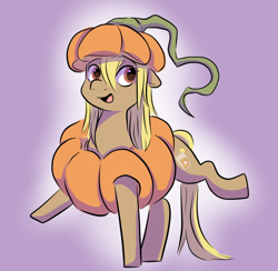 Size: 990x965 | Tagged: safe, artist:smirk, oc, oc only, oc:sweet tea, earth pony, clothes, costume, floppy ears, halloween, holiday, pumpkin, simple background, solo