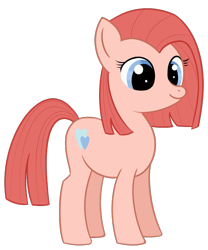 Size: 625x750 | Tagged: safe, artist:bjsampson, oc, oc only, oc:base, oc:sweet basil, earth pony, pony, blue eyes, disguise, disguised changeling, female, filly, foal, pink body, pink hair, simple background, solo, transparent background