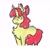Size: 1929x1929 | Tagged: safe, artist:ttcrystalvixen, apple bloom, pony, unicorn, g4, chest fluff, female, filly, foal, race swap, simple background, smiling, solo, white background