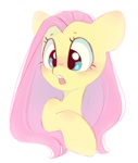 Size: 890x1050 | Tagged: safe, artist:melodylibris, fluttershy, pegasus, pony, blushing, bust, cute, ear blush, female, mare, open mouth, shocked, shyabetes, simple background, solo, white background