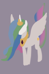 Size: 2000x3000 | Tagged: safe, artist:chedx, princess celestia, alicorn, pony, g4, faceless female, fanart, female, high res, lineless, minimalist, no eyes, offscreen character, ponytober, ponytober 2022, solo