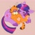 Size: 1500x1500 | Tagged: safe, artist:exxi00, twilight sparkle, cat, pony, g4, blushing, crack shipping, crossover, crossover shipping, cute, eyes closed, female, garfield, garfield (character), garfield x twilight sparkle, happy, hooves, lying down, male, on floor, shipping, simple background, straight