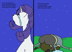 Size: 1024x745 | Tagged: safe, artist:idolkve, rarity, pony, g4, aeroplanes and meteor showers, airplanes (song), ass, butt, crack shipping, crossover, crossover shipping, crying, female, majestic as fuck, male, meme, muscle man, night, regular show, shipping, straight, stupid, stylistic suck