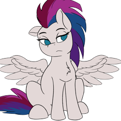 Size: 2223x2223 | Tagged: safe, artist:crimsonwolf360, zipp storm, pegasus, pony, g5, my little pony: a new generation, female, high res, lidded eyes, mare, simple background, sitting, solo, transparent background, unamused