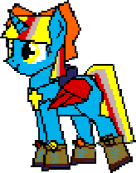 Size: 750x950 | Tagged: artist needed, source needed, safe, oc, oc only, oc:terri softmare, alicorn, pony, alicorn oc, horn, pixel art, simple background, solo, white background, wings