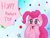 Size: 1600x1200 | Tagged: safe, artist:ermecg, pinkie pie, earth pony, pony, g4, cute, female, hoof on face, mare, party, pinkie pie day, solo, squee, squishy cheeks, text, wingding eyes
