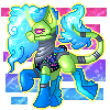 Size: 100x100 | Tagged: safe, oc, oc only, oc:carpet, cyborg, pony, robot, robot pony, icon, neon, pixel art, simple background, solo, transparent background