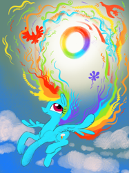 Size: 2999x4000 | Tagged: safe, alternate version, artist:ja0822ck, rainbow dash, pegasus, pony, g4, cloud, sky, solo, sonic rainboom