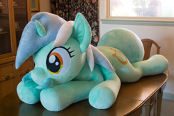 Size: 5184x3456 | Tagged: safe, artist:azgchip, lyra heartstrings, ant, hybrid, insect, pony, cute, female, irl, lying down, mare, multiple legs, photo, plushie, prone, six legs, solo, sploot, table, what has science done