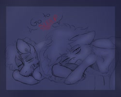 Size: 2048x1637 | Tagged: safe, artist:inisealga, oc, oc only, pony, lying down, pillow, sketch, solo