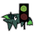 Size: 442x434 | Tagged: safe, artist:guwauu, oc, oc only, oc:guaiacol, pony, unicorn, 1000 hours in ms paint, :3, digital art, doodle, dot eyes, ms paint, simple background, sketch, solo, traffic light, transparent background