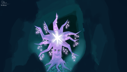 Size: 3840x2160 | Tagged: safe, artist:felfox, tree of harmony, cave, high res, meme, solo