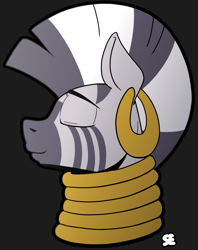 Size: 1401x1767 | Tagged: safe, artist:sefastpone, zecora, zebra, g4, bust, digital art, eyes closed, jewelry, male, portrait, rule 63, side view, simple background, stallion