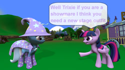 Size: 1920x1080 | Tagged: source needed, useless source url, safe, artist:ask-the-luna-knight, trixie, twilight sparkle, alicorn, pony, unicorn, g4, 3d, duo, source filmmaker, speech bubble, text, twilight sparkle (alicorn)