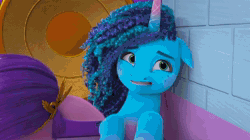 Size: 1280x716 | Tagged: safe, screencap, misty brightdawn, pipp petals, zipp storm, pegasus, pony, unicorn, g5, hoof done it?, my little pony: make your mark, my little pony: make your mark chapter 2, spoiler:g5, spoiler:my little pony: make your mark chapter 2, spoiler:mymc02e07, animated, butt, female, guilty, hope lantern, lantern, mare, microphone, microphone stand, plot, rainbow, regret, shocked, sound, stage, truth, webm