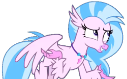 Size: 550x341 | Tagged: safe, silverstream, classical hippogriff, hippogriff, pony, blue mane, female, flying, grin, looking right, mare, pink skin, png, purple eyes, simple background, smiling, solo, transparent background