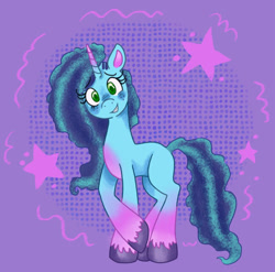 Size: 640x633 | Tagged: safe, artist:crypticcervine, misty brightdawn, pony, unicorn, g5, abstract background, female, mare, solo