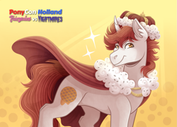 Size: 1213x874 | Tagged: safe, artist:monnarcha, oc, oc:stroopwafeltje, pony, unicorn, crown, jewelry, ponycon holland, regalia, simple background, solo, transparent background