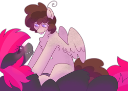 Size: 2800x2000 | Tagged: safe, artist:php193, oc, oc only, oc:gruffy, oc:raevyn, earth pony, pegasus, pony, blushing, cute, eye contact, high res, looking at each other, looking at someone, simple background, smiling, tongue out, transparent background