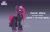 Size: 2574x1628 | Tagged: safe, artist:bearmation, tempest shadow, pony, unicorn, g4, alternate hairstyle, broken horn, clothes, coat, female, gradient background, horn, mare, name, solo, story included, text