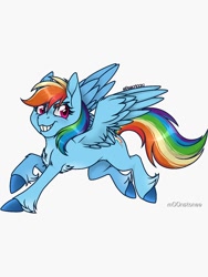 Size: 750x1000 | Tagged: safe, artist:m00nstonee, rainbow dash, pegasus, pony, g4, backwards cutie mark, chest fluff, female, mare, simple background, solo, spread wings, unshorn fetlocks, white background, wings