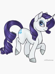 Size: 750x1000 | Tagged: safe, artist:m00nstonee, rarity, pony, unicorn, g4, curved horn, female, horn, mare, simple background, solo, white background