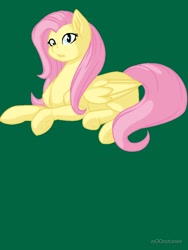 Size: 750x1000 | Tagged: safe, artist:m00nstonee, fluttershy, pegasus, pony, g4, green background, simple background, solo