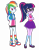 Size: 2900x3719 | Tagged: safe, alternate version, artist:gmaplay, rainbow dash, sci-twi, twilight sparkle, human, equestria girls, equestria girls specials, g4, my little pony equestria girls: movie magic, clothes, converse, female, glasses, high res, rainbow socks, sci-twi outfits, shoes, simple background, socks, striped socks, transparent background