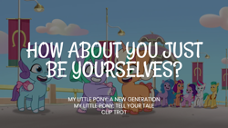 Size: 1920x1080 | Tagged: safe, edit, edited screencap, editor:quoterific, screencap, glory (g5), hitch trailblazer, izzy moonbow, peach fizz, pipp petals, seashell (g5), sunny starscout, zipp storm, earth pony, pegasus, pony, unicorn, clip trot, g5, my little pony: tell your tale, spoiler:g5, spoiler:my little pony: tell your tale, spoiler:tyts01e07, bag, be yourself, bow, bracelet, cellphone, coat markings, female, filly, fluttershy's cutie mark, foal, friendship bracelet, frown, grin, headband, jewelry, male, mane five, mane stripe sunny, mare, open mouth, open smile, phone, pippsqueak trio, pippsqueaks, rainbow dash's cutie mark, regalia, saddle bag, smartphone, smiling, socks (coat markings), stallion, tail, tail bow, twilight sparkle's cutie mark