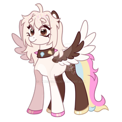 Size: 1024x1024 | Tagged: safe, artist:lynesssan, oc, oc only, oc:milka, pegasus, pony, choker, colored wings, deviantart watermark, female, mare, obtrusive watermark, simple background, solo, spiked choker, transparent background, two toned wings, watermark, wings