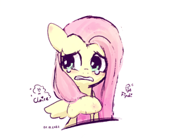 Size: 1034x828 | Tagged: safe, artist:fipoki, fluttershy, pegasus, pony, g4, bust, crying, female, gritted teeth, looking sideways, mare, sad, simple background, solo, teary eyes, teeth, white background, wings