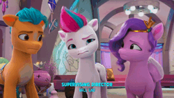Size: 600x338 | Tagged: safe, screencap, hitch trailblazer, pipp petals, zipp storm, earth pony, pegasus, pony, g5, have you seen this dragon?, my little pony: make your mark, my little pony: make your mark chapter 2, spoiler:my little pony: make your mark chapter 2, spoiler:mymc02e08, animated, female, gif, male, mare, royal sisters (g5), siblings, sisters, stallion